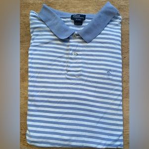 Polo by Ralph Lauren Boy’s‎ XL (20) Light Blue/ White Stripe Soft Cotton Polo